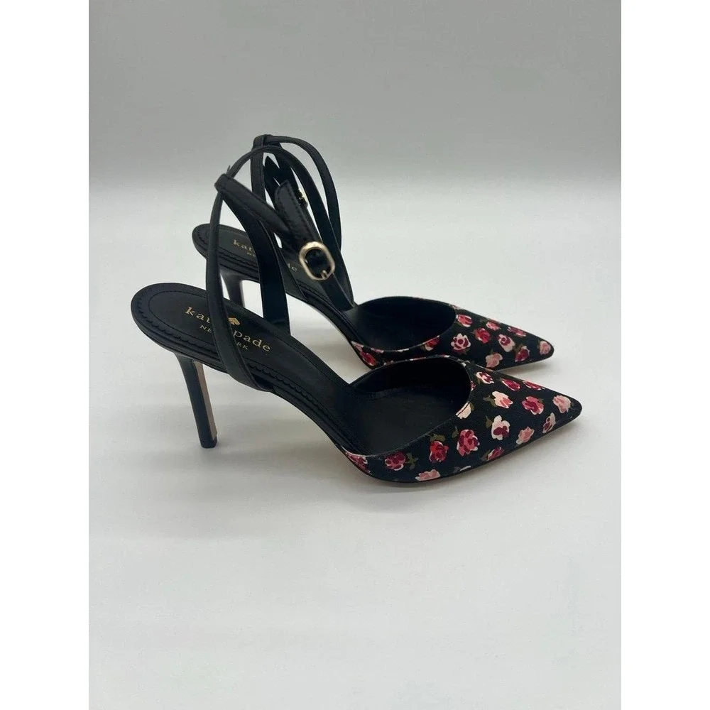 Kate Spade Ankle Strap Floral Heel 9.5